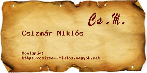 Csizmár Miklós névjegykártya