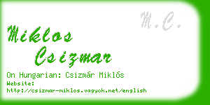 miklos csizmar business card